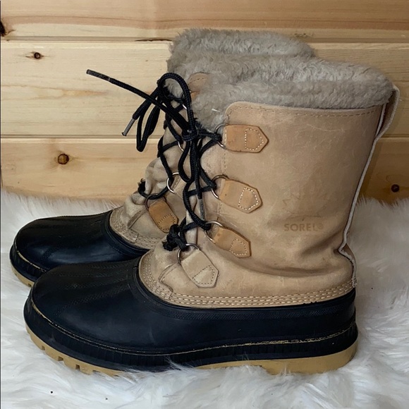 Sorel Kaufman Men's Leather Wool Winter Boots 9 - Picture 7 of 14